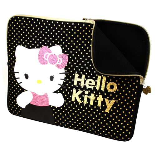 14 Inch Laptop Bag Hello Kitty Holds A Cup Laptop Briefcase Shoulder Messenger Bag Case Sleeve 